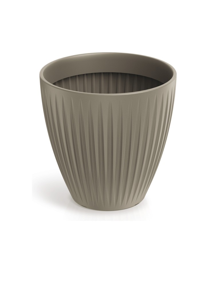 Blumentopf rund Ø40 × 40 cm gerillt, 32 L – Mokka | Töpferkönig