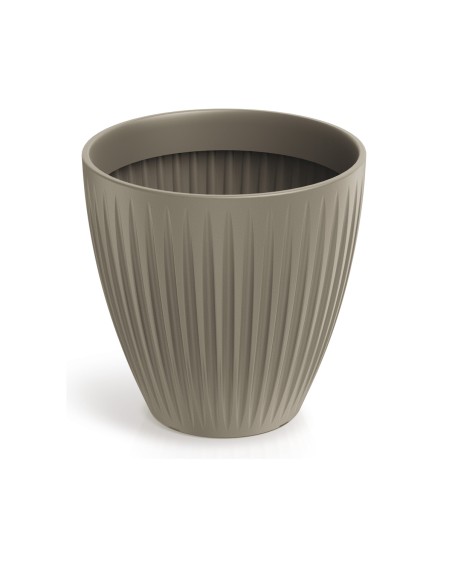 Blumentopf rund Ø40 × 40 cm gerillt, 32 L – Mokka | Töpferkönig