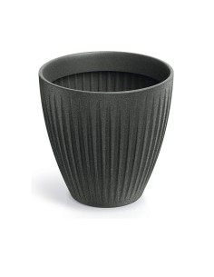 Blumentopf rund Ø40 × 40 cm gerillt, 32 L – Granit-Graphit | Töpferkönig