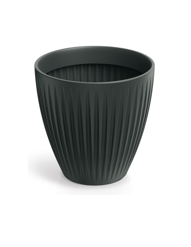 Blumentopf rund Ø40 × 40 cm gerillt, 32 L – Anthrazit | Töpferkönig