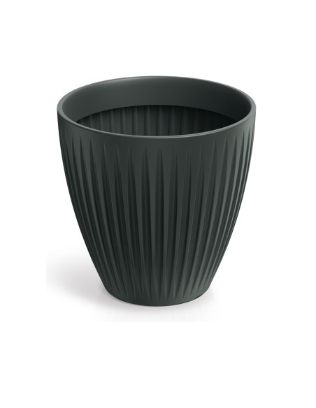 Blumentopf rund Ø40 × 40 cm gerillt, 32 L – Anthrazit | Töpferkönig