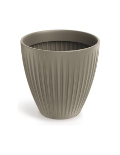 Blumentopf rund Ø48 × 48 cm gerillt, 56 L – Mokka | Töpferkönig