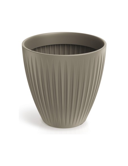 Blumentopf rund Ø48 × 48 cm gerillt, 56 L – Mokka | Töpferkönig
