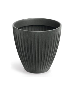 Blumentopf rund Ø48 × 48 cm gerillt, 56 L – Granit-Graphit | Töpferkönig