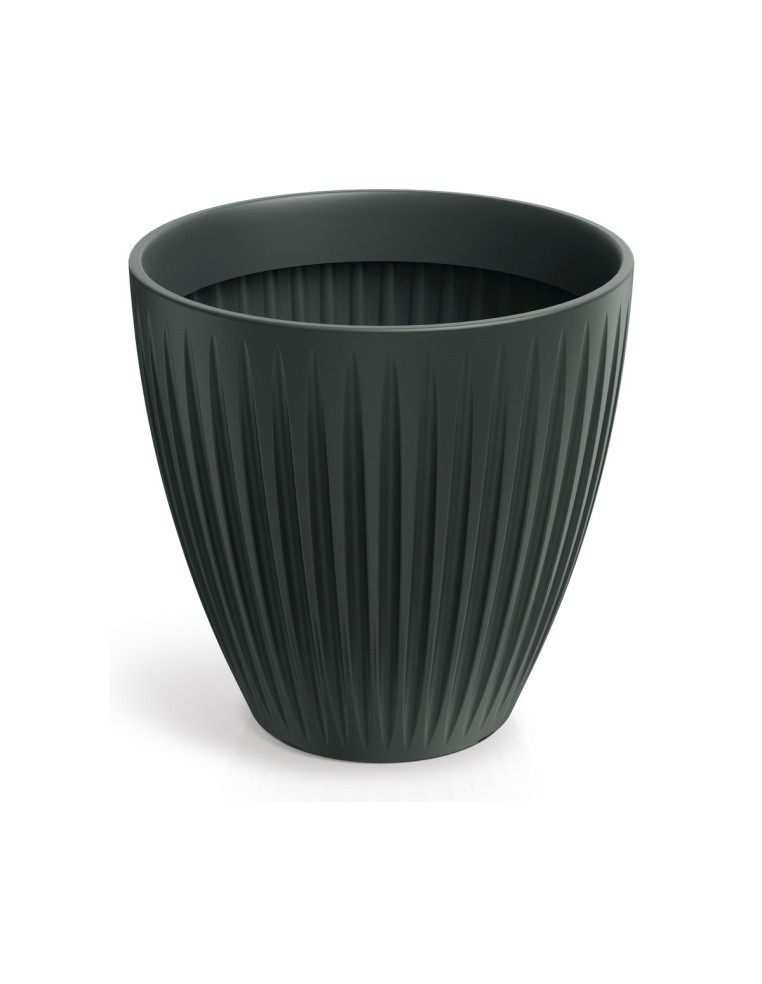 Blumentopf rund Ø48 × 48 cm gerillt, 56 L – Anthrazit | Töpferkönig