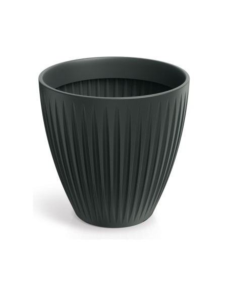 Blumentopf rund Ø48 × 48 cm gerillt, 56 L – Anthrazit | Töpferkönig