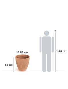 Pflanzkübel rund Ø60 × 58 cm gerillt, 105 L – Terrakotta | Töpferkönig 2
