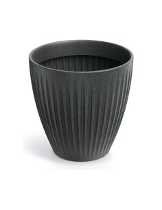 Pflanzkübel rund Ø60 × 58 cm gerillt, 105 L – Granit-Graphit | Töpferkönig