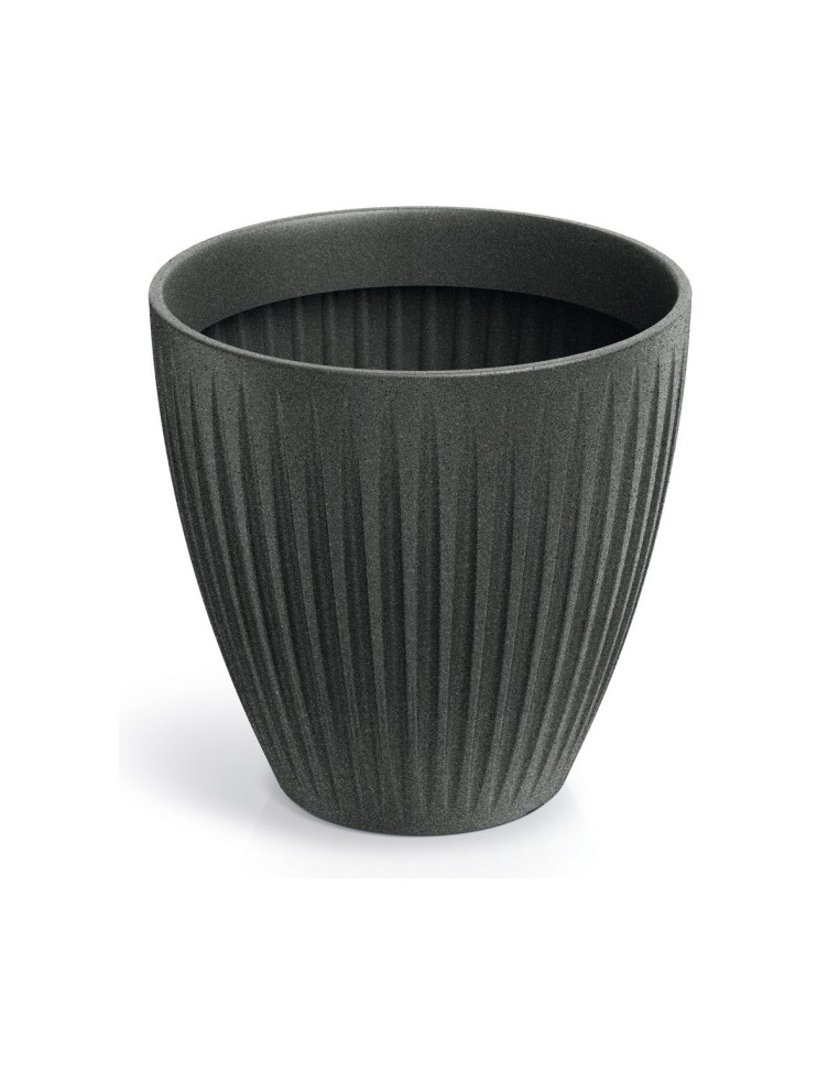 Pflanzkübel rund Ø60 × 58 cm gerillt, 105 L – Granit-Graphit | Töpferkönig