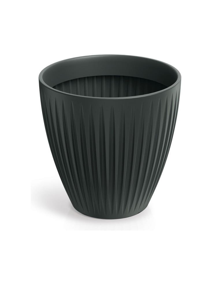 Pflanzkübel rund Ø60 × 58 cm gerillt, 105 L – Anthrazit | Töpferkönig
