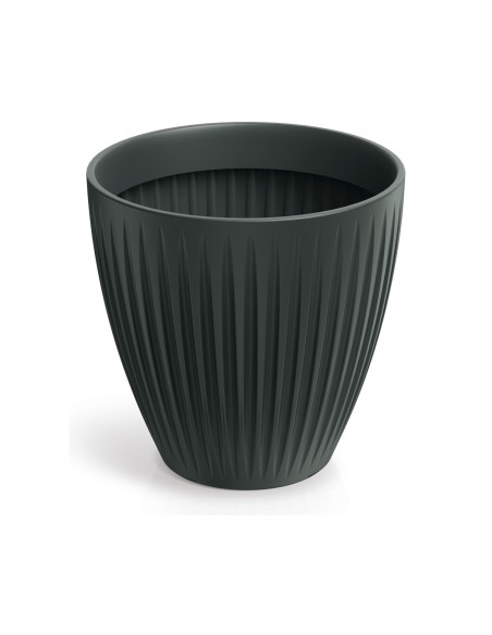 Pflanzkübel rund Ø60 × 58 cm gerillt, 105 L – Anthrazit | Töpferkönig
