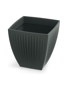 Blumentopf eckig 30 × 30 × 30 cm gerillt, 17 L – Anthrazit | Töpferkönig