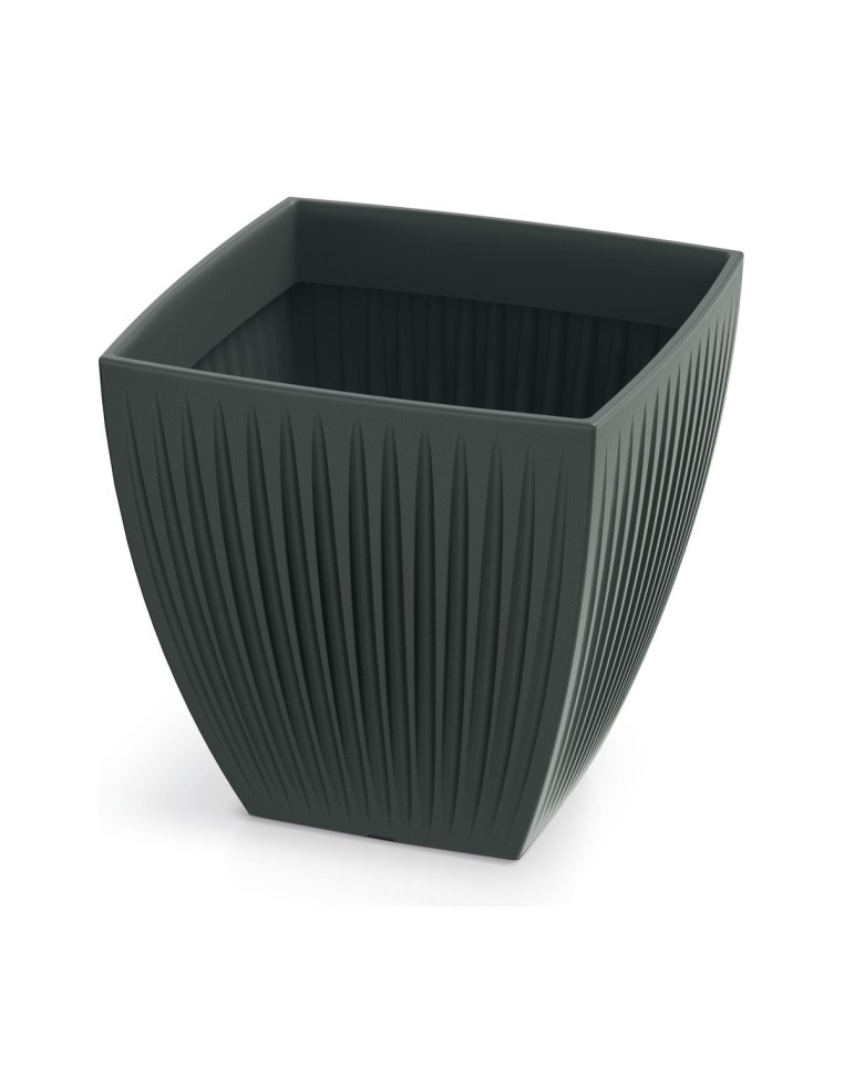 Blumentopf eckig 30 × 30 × 30 cm gerillt, 17 L – Anthrazit | Töpferkönig