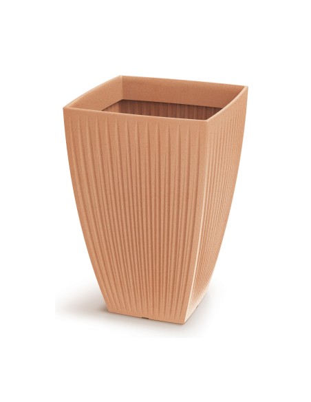 Blumenkübel eckig 40 × 40 × 58 cm gerillt, 59 L – Terrakotta | Töpferkönig