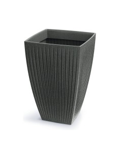 Blumenkübel eckig 40 × 40 × 58 cm gerillt, 59 L – Granit-Graphit | Töpferkönig