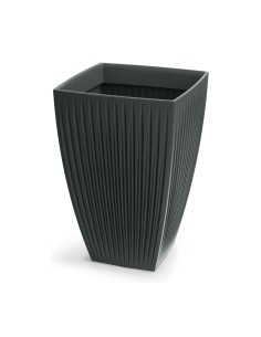 Blumenkübel eckig 40 × 40 × 58 cm gerillt, 59 L – Anthrazit | Töpferkönig