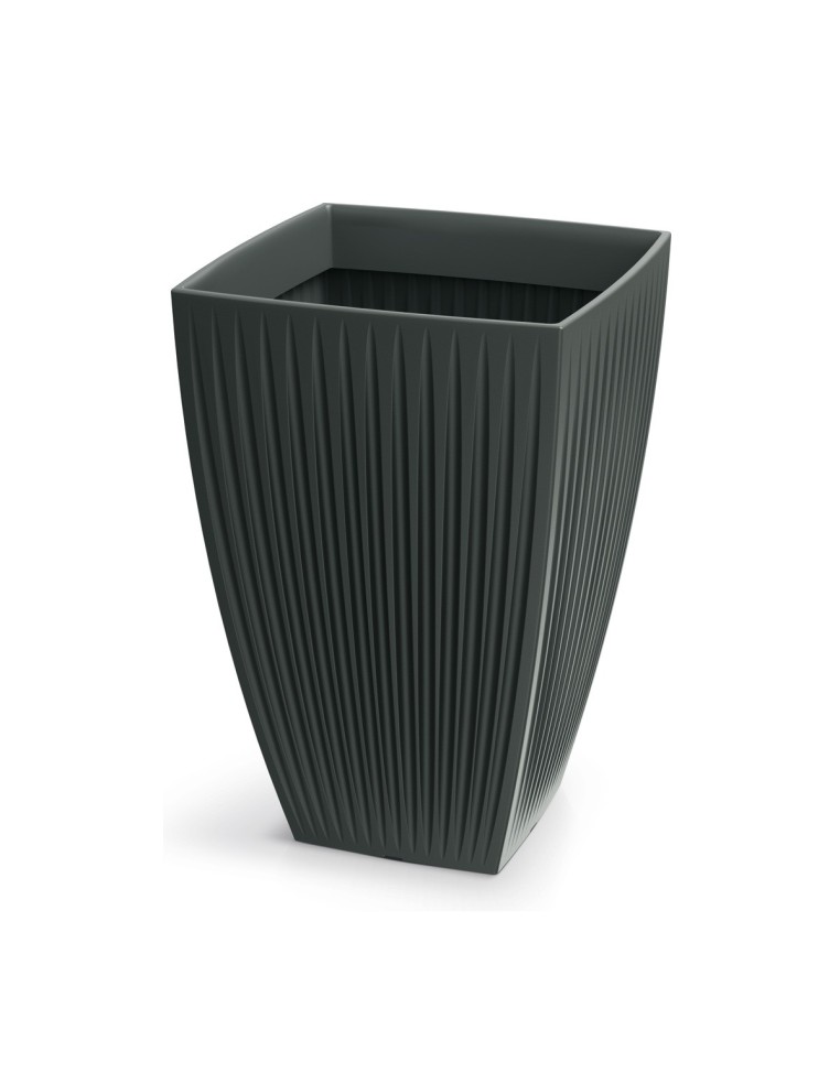 Blumenkübel eckig 40 × 40 × 58 cm gerillt, 59 L – Anthrazit | Töpferkönig