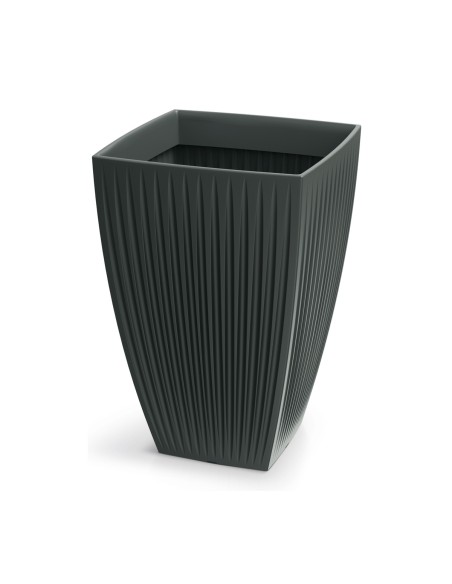 Blumenkübel eckig 40 × 40 × 58 cm gerillt, 59 L – Anthrazit | Töpferkönig