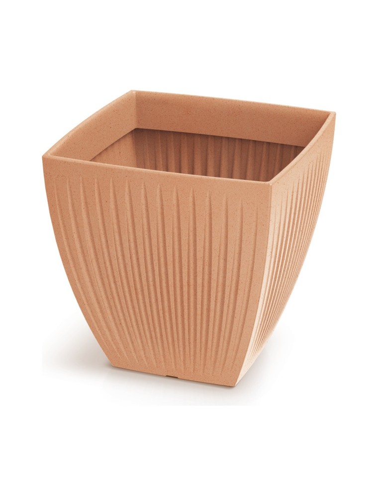 Blumentopf eckig 40 × 40 × 40 cm gerillt, 39 L – Terrakotta | Töpferkönig