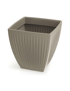 Blumentopf eckig 40 × 40 × 40 cm gerillt, 39 L – Mokka | Töpferkönig