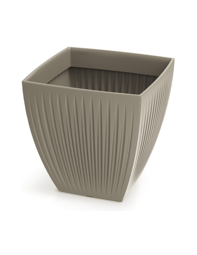 Blumentopf eckig 40 × 40 × 40 cm gerillt, 39 L – Mokka | Töpferkönig