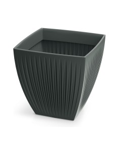 Blumentopf eckig 40 × 40 × 40 cm gerillt, 39 L – Anthrazit | Töpferkönig