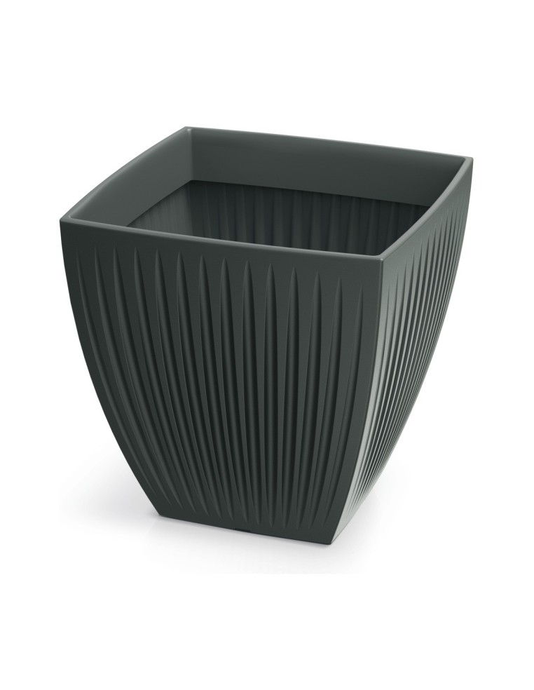 Blumentopf eckig 40 × 40 × 40 cm gerillt, 39 L – Anthrazit | Töpferkönig
