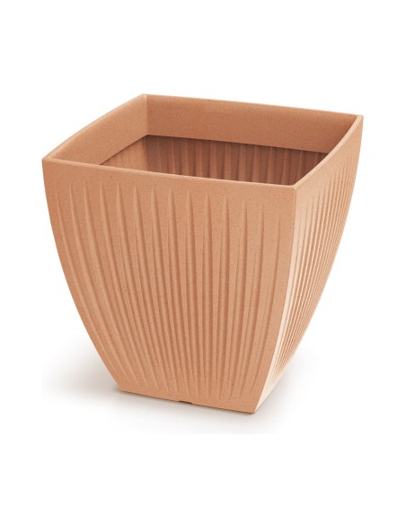 Blumentopf eckig 48 × 48 × 48 cm gerillt, 69 L – Terrakotta | Töpferkönig
