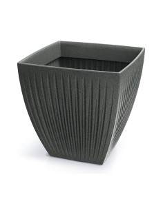 Pflanzkübel eckig 60 × 60 × 58 cm gerillt, 130 L – Granit-Graphit | Töpferkönig