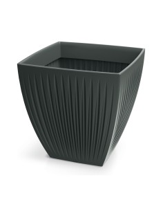 Pflanzkübel eckig 60 × 60 × 58 cm gerillt, 130 L – Anthrazit | Töpferkönig