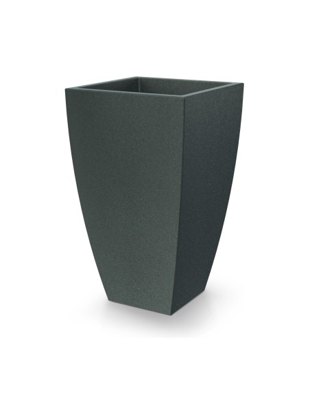 Pflanzkübel eckig 40 × 40 × 65 cm matt, 22 L – Granit-Graphit | Töpferkönig