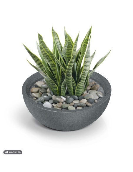 Pflanzschale rund Ø60 × 25 cm matt, 44 L – Granit hell | Töpferkönig
