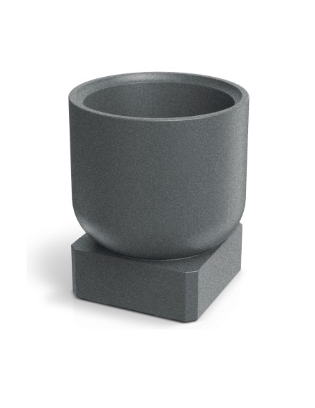 Blumentopf rund Ø40 × 44 cm Steinoptik, 17 L – Granit hell | Töpferkönig