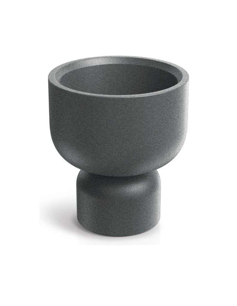 Blumentopf rund Ø40 × 43 cm Steinoptik, 14 L – Granit hell | Töpferkönig