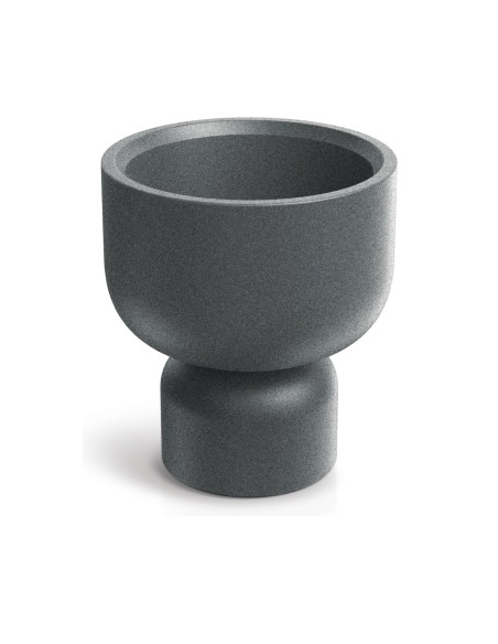 Blumentopf rund Ø40 × 43 cm Steinoptik, 14 L – Granit hell | Töpferkönig