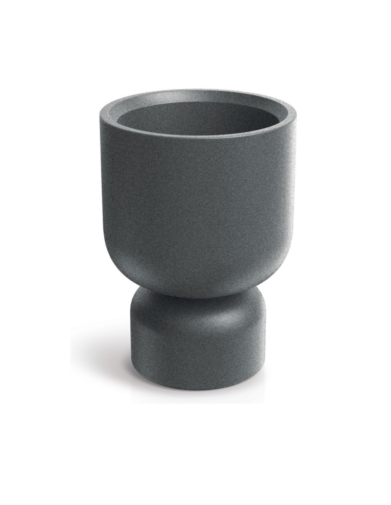 Blumenkübel rund Ø40 × 54 cm Steinoptik, 19 L – Granit hell | Töpferkönig
