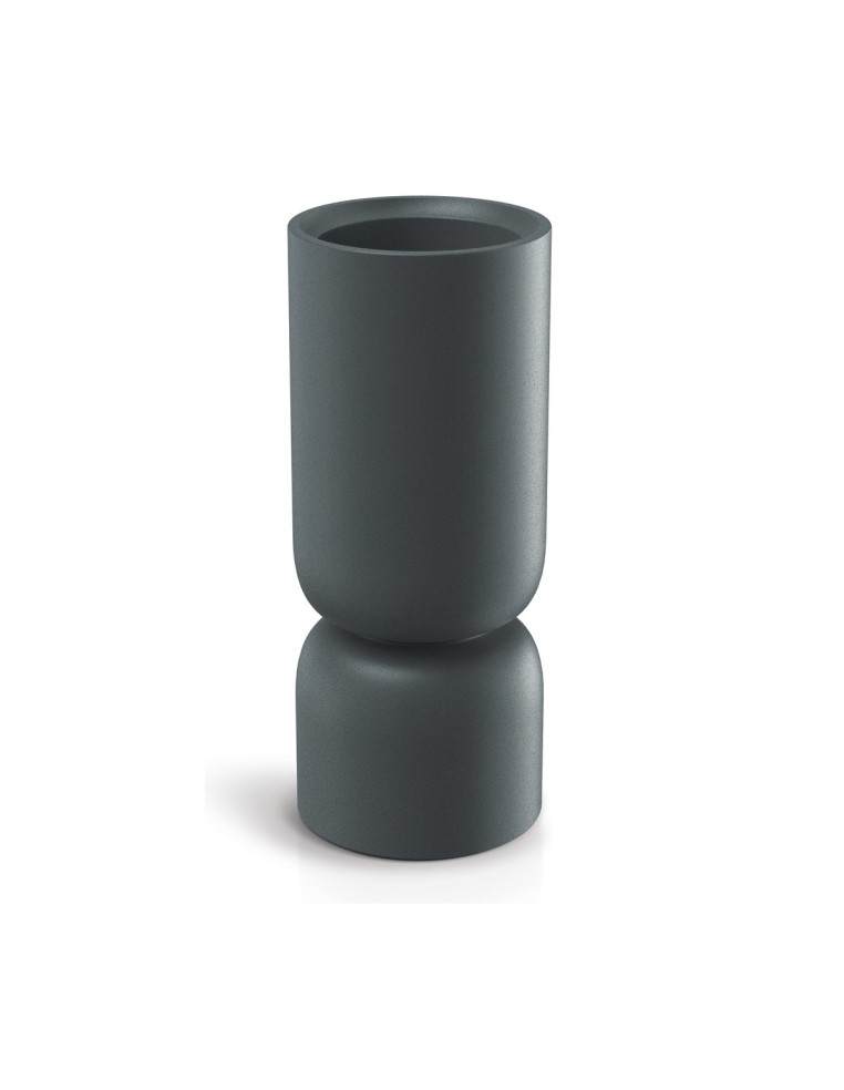 Pflanzsäule rund Ø25 × 61 cm Steinoptik, 6,5 L – Graphit | Töpferkönig