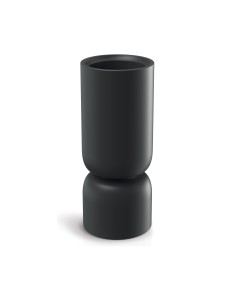 Pflanzsäule rund Ø25 × 61 cm Steinoptik, 6,5 L – Schwarz | Töpferkönig