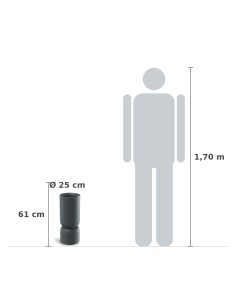 Pflanzsäule rund Ø25 × 61 cm Steinoptik, 6,5 L – Graphit | Töpferkönig 2