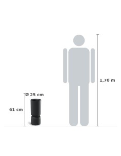 Pflanzsäule rund Ø25 × 61 cm Steinoptik, 6,5 L – Schwarz | Töpferkönig 2
