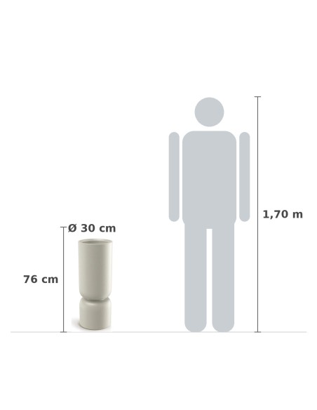 Pflanzsäule rund Ø30 × 76 cm Steinoptik, 10,5 L – Sand | Töpferkönig