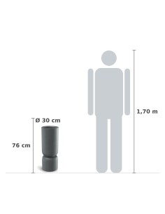 Pflanzsäule rund Ø30 × 76 cm Steinoptik, 10,5 L – Granit hell | Töpferkönig 2