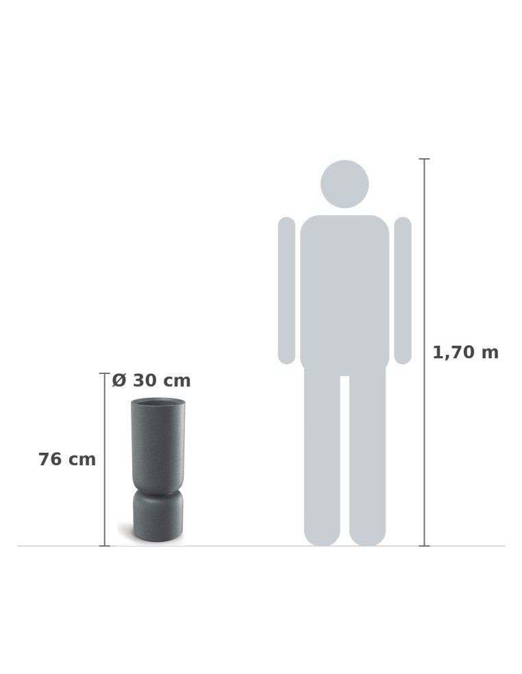 Pflanzsäule rund Ø30 × 76 cm Steinoptik, 10,5 L – Granit hell | Töpferkönig