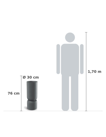 Pflanzsäule rund Ø30 × 76 cm Steinoptik, 10,5 L – Granit hell | Töpferkönig