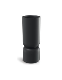 Pflanzsäule rund Ø30 × 76 cm Steinoptik, 10,5 L – Schwarz | Töpferkönig