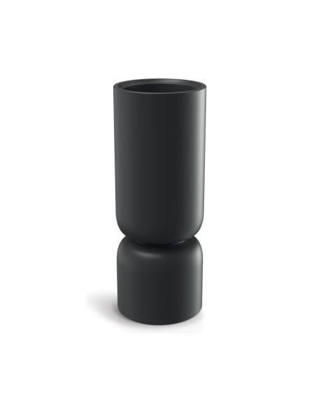 Pflanzsäule rund Ø30 × 76 cm Steinoptik, 10,5 L – Schwarz | Töpferkönig