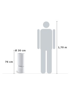 Pflanzsäule rund Ø30 × 76 cm Steinoptik, 10,5 L – Weiß | Töpferkönig 2