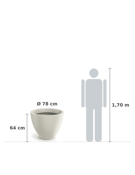 Pflanzkübel rund Ø78 × 64 cm matt, 102 L – Sand | Töpferkönig