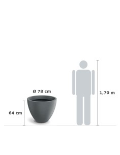 Pflanzkübel rund Ø78 × 64 cm matt, 102 L – Granit hell | Töpferkönig 2