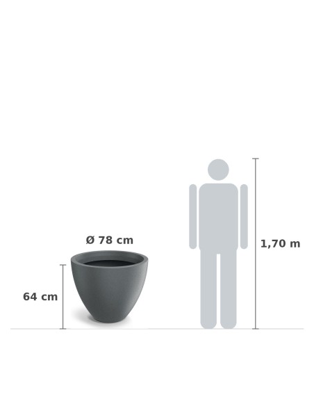 Pflanzkübel rund Ø78 × 64 cm matt, 102 L – Granit hell | Töpferkönig